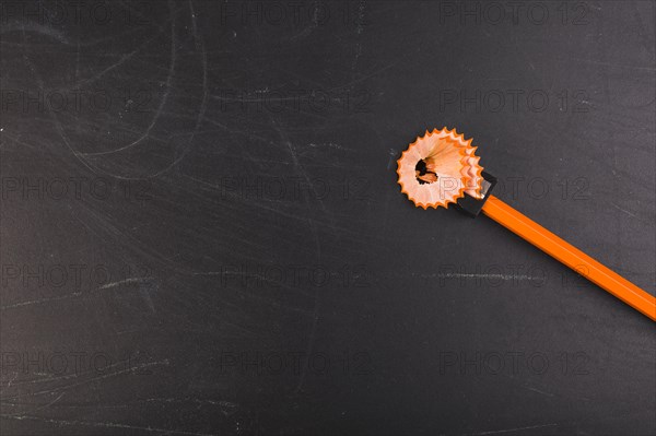 Orange pencil sharpening