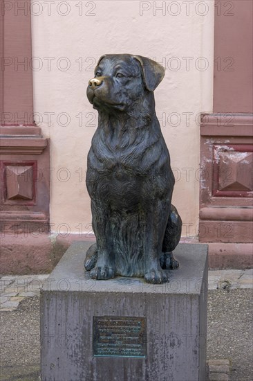Rottweiler statue in front of the town museum