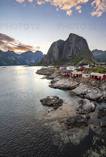 Red wooden huts