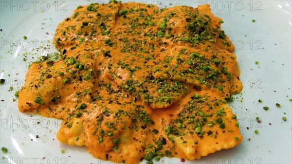 Ravioli stuffed with prawns