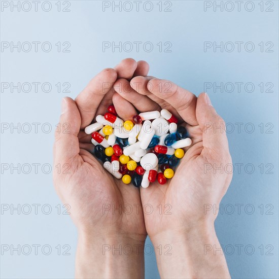 Various pills hand