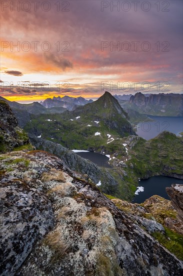 View over mountain top and sea