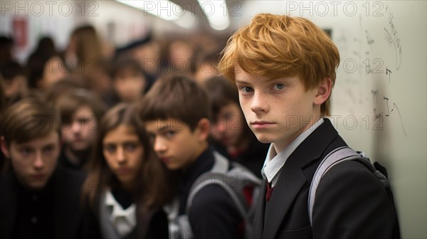 Sinister looking young male student who could be the bully of the school