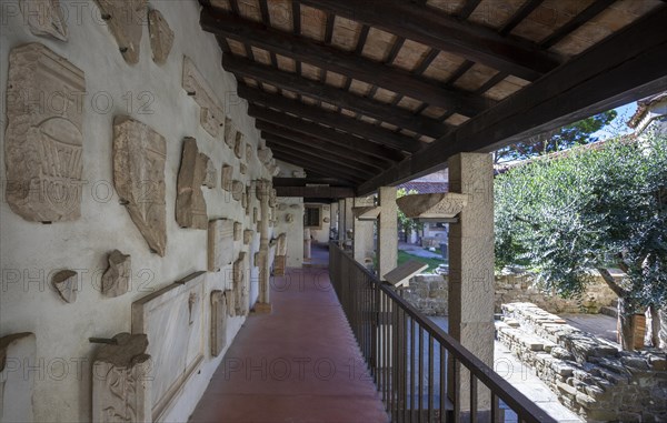 Ancient fragments of sculptures in the Grado Lapidarium