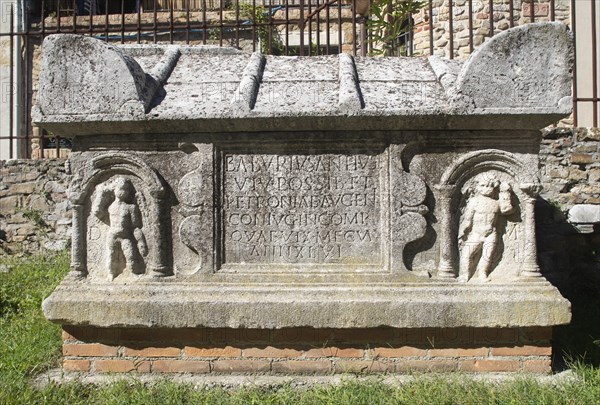 Roman sarcophagi in front of the Baptistery