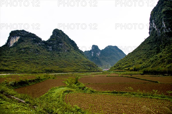 Karst mountains in the town of Tam Son in Ha giang