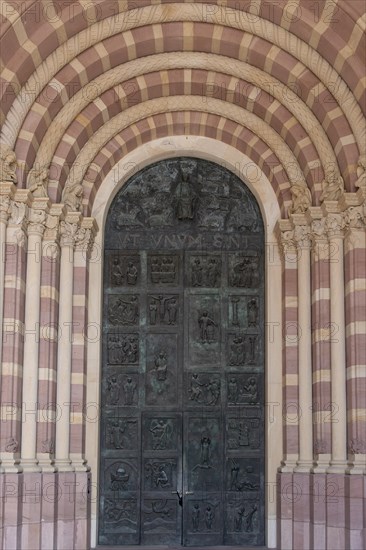 Main entrance door The Kaiserdom zu Speyer also called Speyerer Dom or Domkirche St Maria und St Stephan