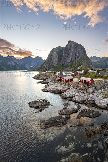 Red wooden huts