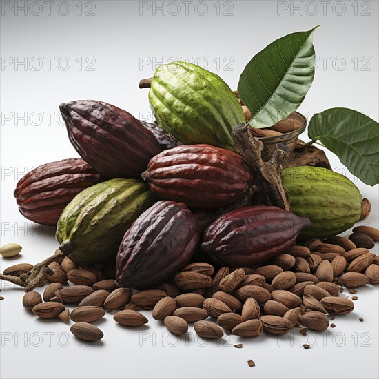 Fresh chocolate fruit in a plantation