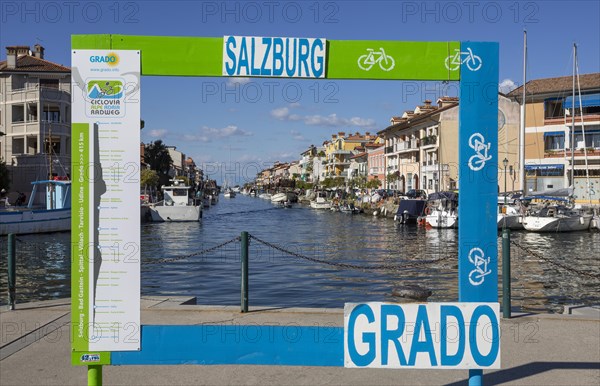 Fishing harbour in the old town of Grado