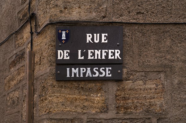 Street sign Rue de l'Enfer