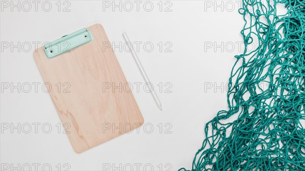 Office tools fishing net white background