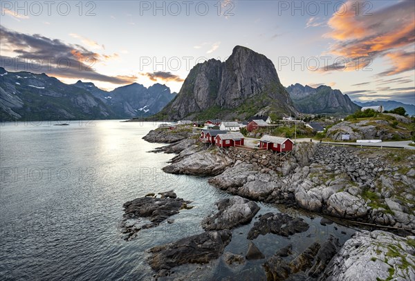 Red wooden huts