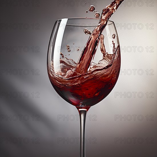 Wine is poured into elegant wine glasses