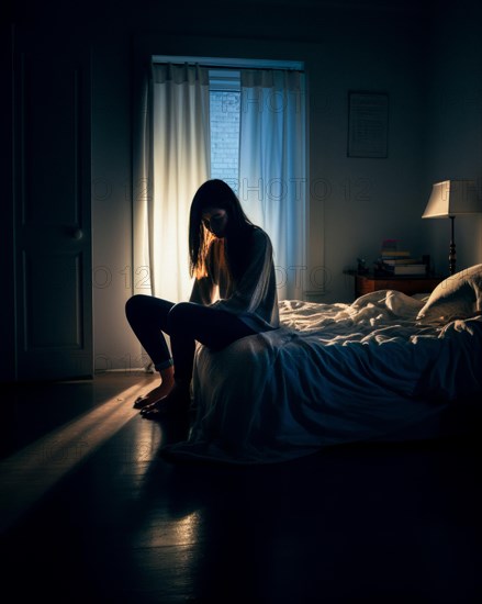 Adolescent girl with depression