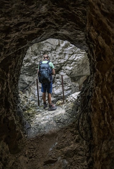 Mountaineer on the way through the Hoellentalklamm