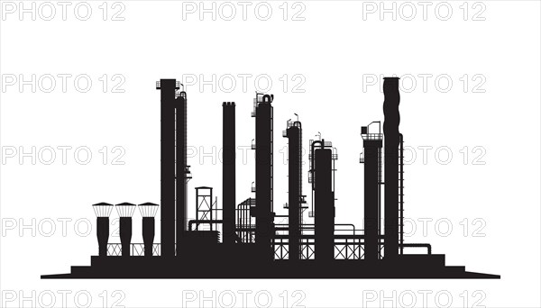 Oil refinery industrial template