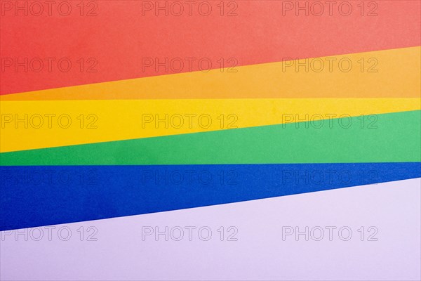 Flat lay rainbow colorful paper