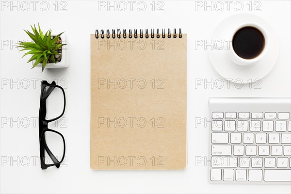 Top view notebook keyboard