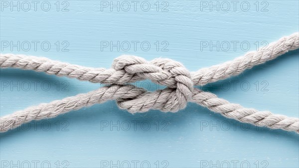 Twine strong white rope close up knot