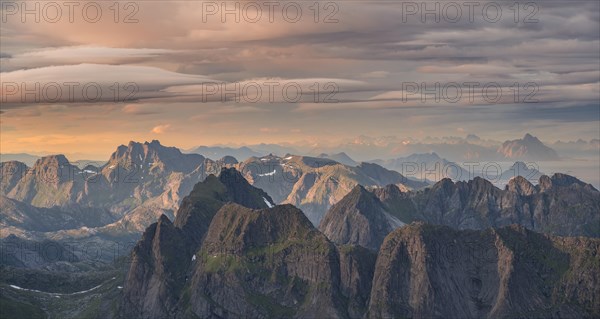 View over mountain tops and sea