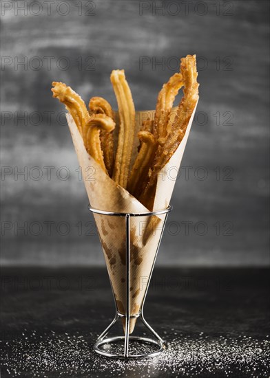 Front view churros wrapping paper