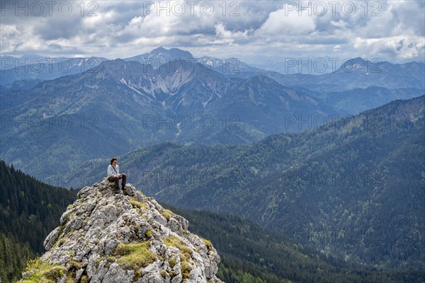 Mountaineer at the summit of Taubenstein