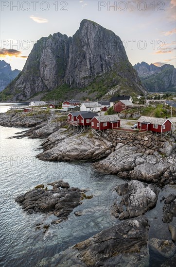 Red wooden huts