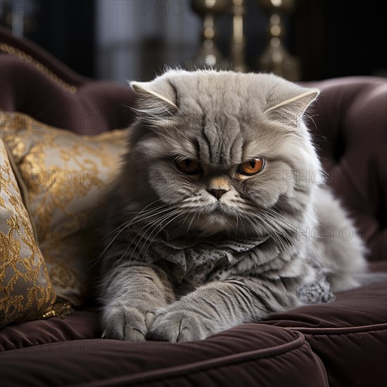 Domestic shows her the teeth and is angry and looks at the camera