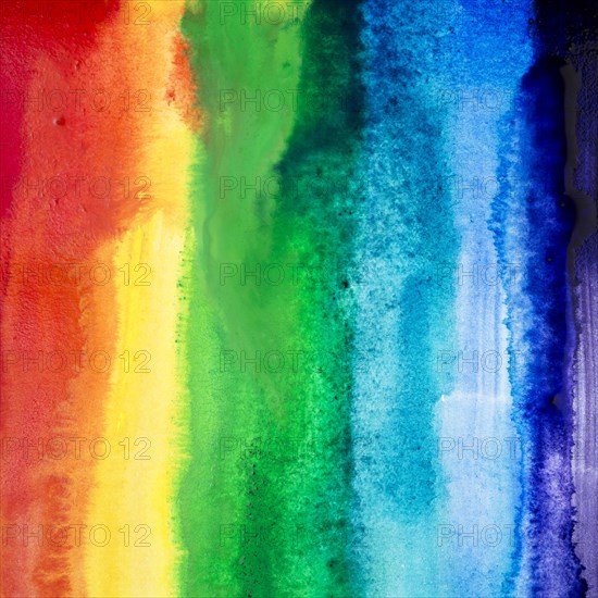 Watercolor brush strokes with rainbow colors