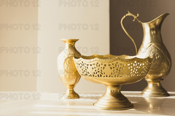 Golden decorative ramadan concept