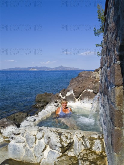 Woman in mini-pool