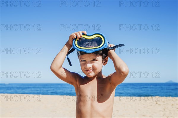 Little boy with goggles