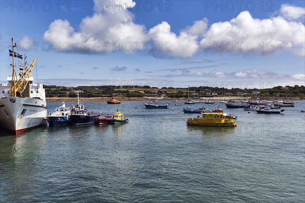 Ferry Scillonian III and small ferries to neighbouring islands