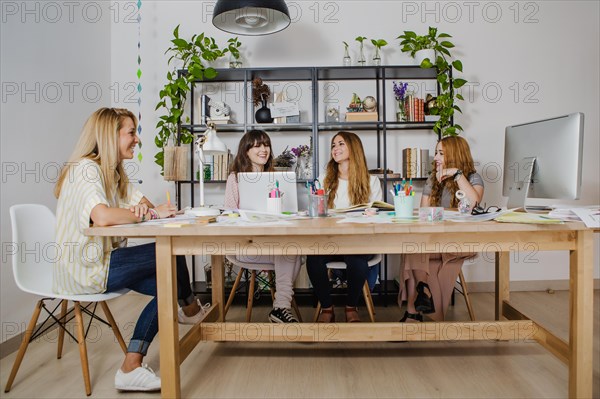 Cheerful women office