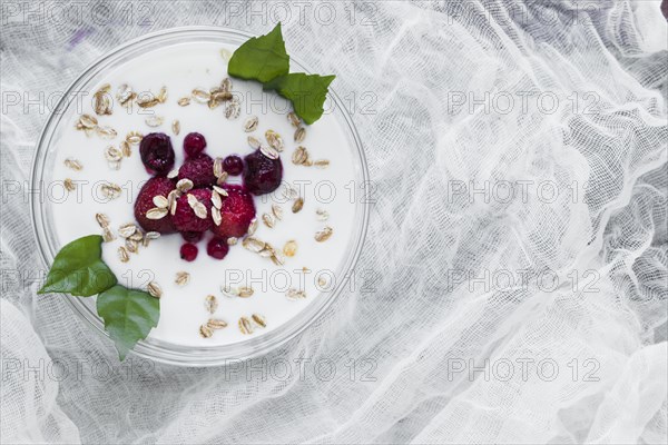 Bowl with yogurt gauze