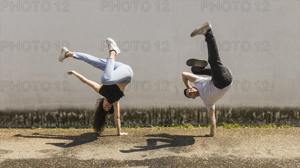 Modern style young dancer performing street