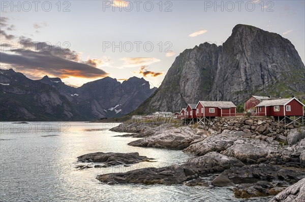 Red wooden huts