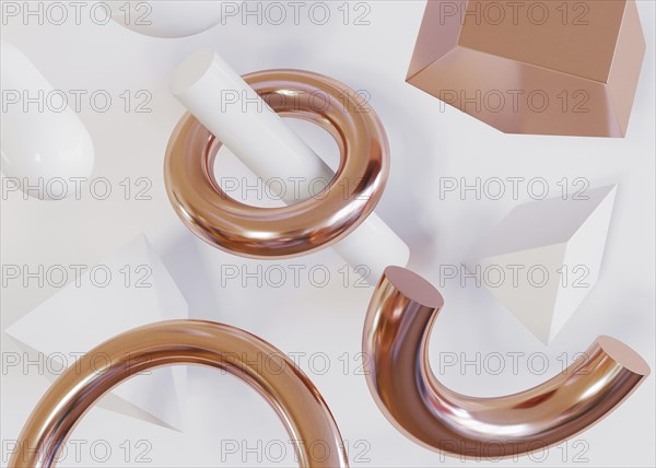 Halves rings geometric shapes background