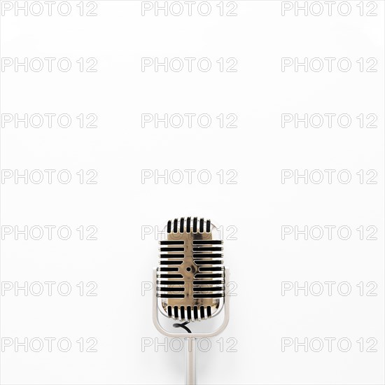 Top view microphone white background