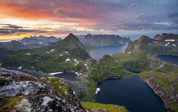 View over mountain tops and sea