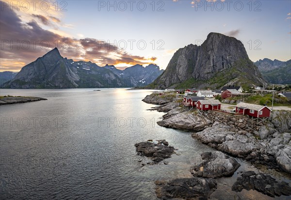 Red wooden huts