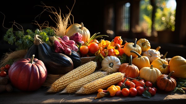 Collection of delicious ripe gourds