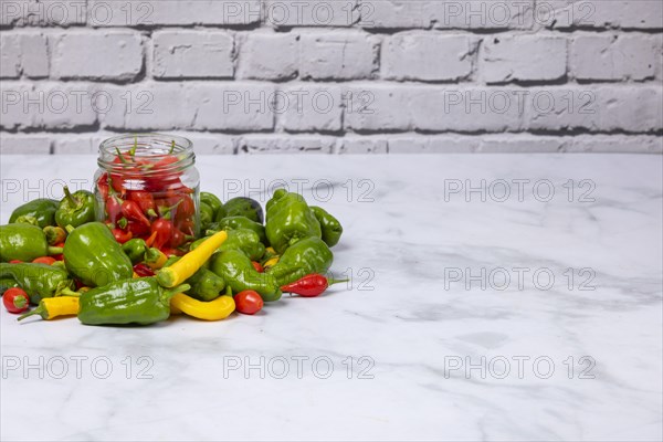 Various peppers in red