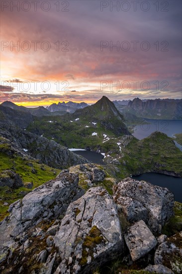 View over mountain top and sea