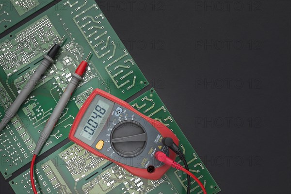 Close up circuit board with copy space