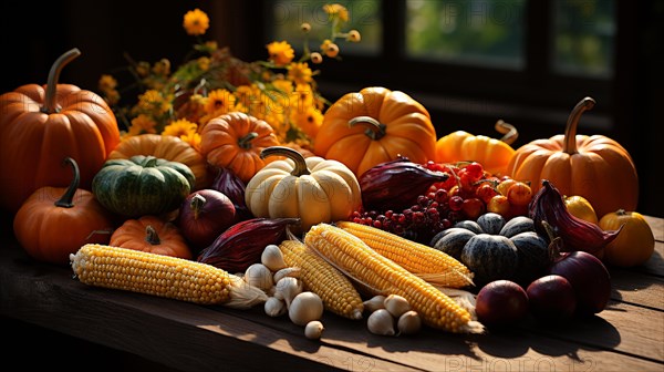 Collection of delicious ripe gourds