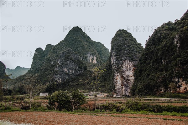 Karst mountains in the town of Tam Son in Ha giang