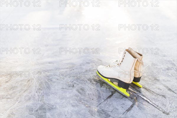 Figure skates cracked ice