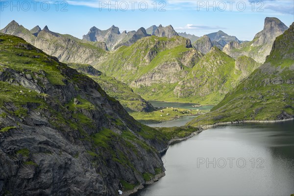 Mountain landscape with lake Tennesvatnet